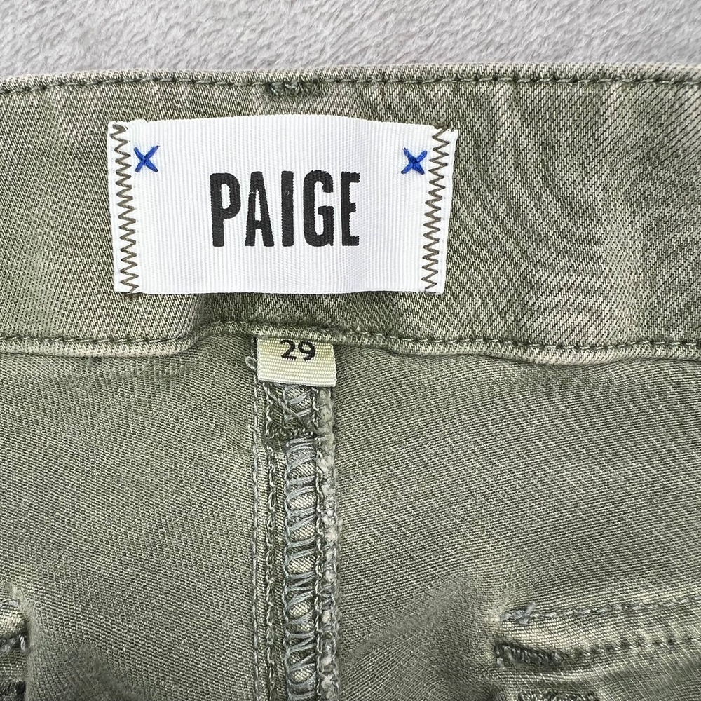 Paige Mayslie Joggers Womens 29 Vintage Ivy Green Cropped Jogger Pants Denim - Picture 11 of 14